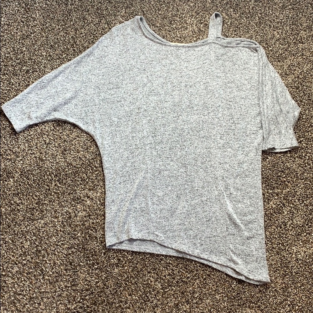 Cold shoulder asymmetrical top!